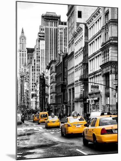 NYC Yellow Taxis / Cabs on Broadway Avenue in Manhattan - New York City - United States-Philippe Hugonnard-Mounted Photographic Print