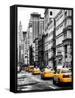 NYC Yellow Taxis / Cabs on Broadway Avenue in Manhattan - New York City - United States-Philippe Hugonnard-Framed Stretched Canvas