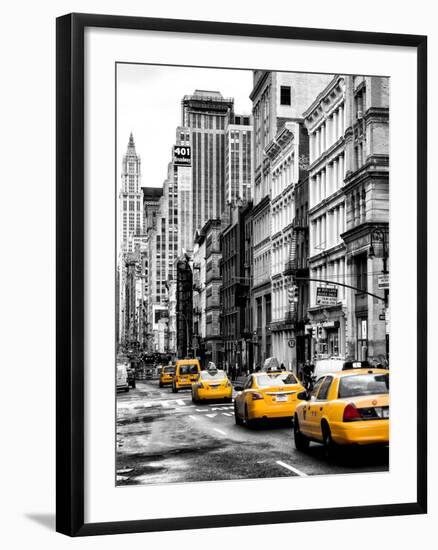 NYC Yellow Taxis / Cabs on Broadway Avenue in Manhattan - New York City - United States-Philippe Hugonnard-Framed Premium Photographic Print