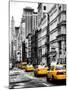 NYC Yellow Taxis / Cabs on Broadway Avenue in Manhattan - New York City - United States-Philippe Hugonnard-Mounted Premium Photographic Print