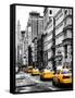 NYC Yellow Taxis / Cabs on Broadway Avenue in Manhattan - New York City - United States-Philippe Hugonnard-Framed Stretched Canvas