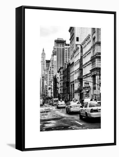 NYC Yellow Taxis / Cabs on Broadway Avenue in Manhattan - New York City - United States-Philippe Hugonnard-Framed Stretched Canvas