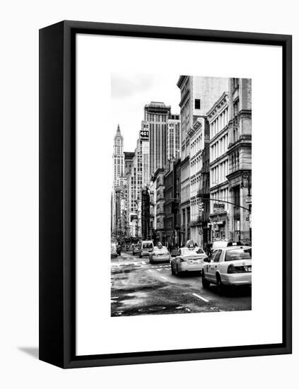 NYC Yellow Taxis / Cabs on Broadway Avenue in Manhattan - New York City - United States-Philippe Hugonnard-Framed Stretched Canvas