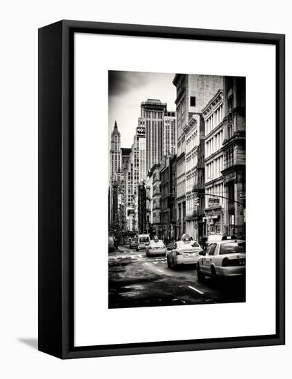 NYC Yellow Taxis / Cabs on Broadway Avenue in Manhattan - New York City - United States-Philippe Hugonnard-Framed Stretched Canvas