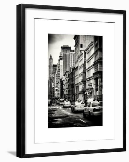 NYC Yellow Taxis / Cabs on Broadway Avenue in Manhattan - New York City - United States-Philippe Hugonnard-Framed Art Print