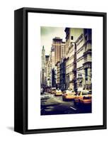 NYC Yellow Taxis / Cabs on Broadway Avenue in Manhattan - New York City - United States-Philippe Hugonnard-Framed Stretched Canvas