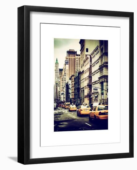 NYC Yellow Taxis / Cabs on Broadway Avenue in Manhattan - New York City - United States-Philippe Hugonnard-Framed Art Print