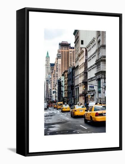 NYC Yellow Taxis / Cabs on Broadway Avenue in Manhattan - New York City - United States-Philippe Hugonnard-Framed Stretched Canvas