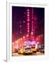 NYC Yellow Taxis in Manhattan under the Snow in front of the Radio City Music Hall-Philippe Hugonnard-Framed Photographic Print