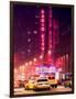 NYC Yellow Taxis in Manhattan under the Snow in front of the Radio City Music Hall-Philippe Hugonnard-Framed Photographic Print