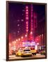 NYC Yellow Taxis in Manhattan under the Snow in front of the Radio City Music Hall-Philippe Hugonnard-Framed Photographic Print