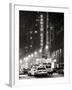 NYC Yellow Taxis in Manhattan under the Snow in front of the Radio City Music Hall-Philippe Hugonnard-Framed Photographic Print