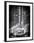 NYC Yellow Taxis in Manhattan under the Snow in front of the Radio City Music Hall-Philippe Hugonnard-Framed Photographic Print