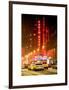 NYC Yellow Taxis in Manhattan under the Snow in front of the Radio City Music Hall-Philippe Hugonnard-Framed Art Print