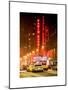 NYC Yellow Taxis in Manhattan under the Snow in front of the Radio City Music Hall-Philippe Hugonnard-Mounted Art Print