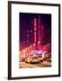 NYC Yellow Taxis in Manhattan under the Snow in front of the Radio City Music Hall-Philippe Hugonnard-Framed Art Print