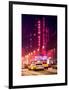 NYC Yellow Taxis in Manhattan under the Snow in front of the Radio City Music Hall-Philippe Hugonnard-Framed Art Print