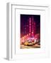 NYC Yellow Taxis in Manhattan under the Snow in front of the Radio City Music Hall-Philippe Hugonnard-Framed Art Print