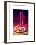 NYC Yellow Taxis in Manhattan under the Snow in front of the Radio City Music Hall-Philippe Hugonnard-Framed Art Print