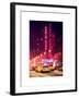 NYC Yellow Taxis in Manhattan under the Snow in front of the Radio City Music Hall-Philippe Hugonnard-Framed Art Print