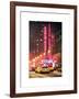 NYC Yellow Taxis in Manhattan under the Snow in front of the Radio City Music Hall-Philippe Hugonnard-Framed Art Print