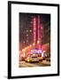 NYC Yellow Taxis in Manhattan under the Snow in front of the Radio City Music Hall-Philippe Hugonnard-Framed Art Print