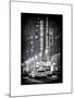 NYC Yellow Taxis in Manhattan under the Snow in front of the Radio City Music Hall-Philippe Hugonnard-Mounted Art Print