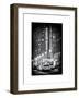 NYC Yellow Taxis in Manhattan under the Snow in front of the Radio City Music Hall-Philippe Hugonnard-Framed Art Print