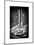 NYC Yellow Taxis in Manhattan under the Snow in front of the Radio City Music Hall-Philippe Hugonnard-Mounted Art Print