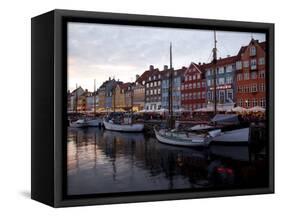 Nyhavn at Dusk, Copenhagen, Denmark, Scandinavia, Europe-Frank Fell-Framed Stretched Canvas