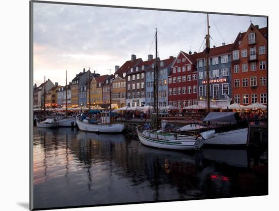 Nyhavn at Dusk, Copenhagen, Denmark, Scandinavia, Europe-Frank Fell-Mounted Photographic Print