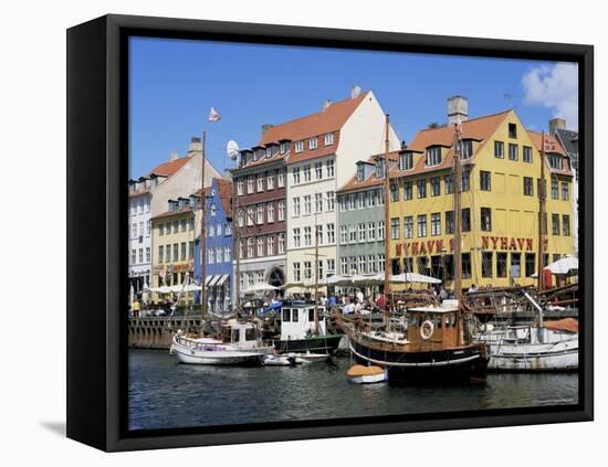 Nyhavn Canal, Copenhagen, Denmark, Scandinavia-Simon Harris-Framed Stretched Canvas
