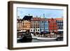 Nyhavn, Colorful Iconic Place in Copenhagen, Oil Painting Effect.-null-Framed Art Print