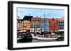 Nyhavn, Colorful Iconic Place in Copenhagen, Oil Painting Effect.-null-Framed Art Print