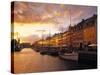 Nyhavn Harbour, Copenhagen, Denmark-Jon Arnold-Stretched Canvas