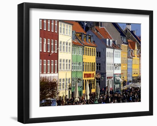 Nyhavn (New Harbour), Busy Restaurant and Bar Area, Copenhagen, Denmark, Scandinavia, Europe-Simon Montgomery-Framed Photographic Print