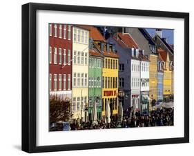 Nyhavn (New Harbour), Busy Restaurant and Bar Area, Copenhagen, Denmark, Scandinavia, Europe-Simon Montgomery-Framed Photographic Print