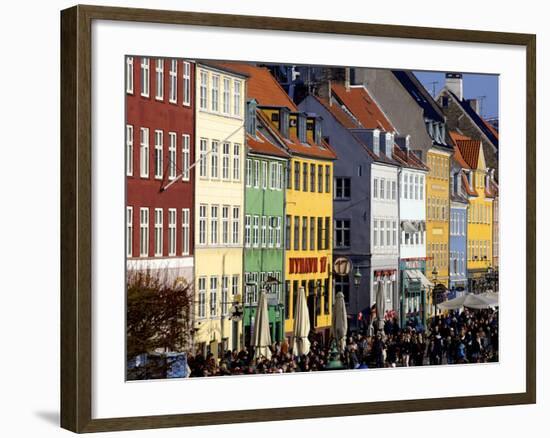 Nyhavn (New Harbour), Busy Restaurant and Bar Area, Copenhagen, Denmark, Scandinavia, Europe-Simon Montgomery-Framed Photographic Print