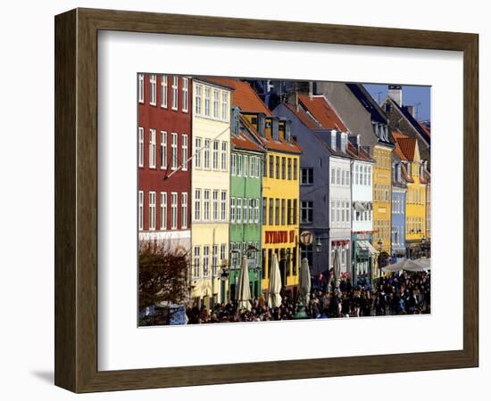 Nyhavn (New Harbour), Busy Restaurant and Bar Area, Copenhagen, Denmark, Scandinavia, Europe-Simon Montgomery-Framed Photographic Print