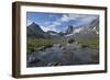 Nylon Peak and Pronghorn Peak near outlet of Lee Lake, Bridger Wilderness. Wind River Range, WY-Alan Majchrowicz-Framed Photographic Print