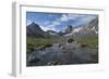 Nylon Peak and Pronghorn Peak near outlet of Lee Lake, Bridger Wilderness. Wind River Range, WY-Alan Majchrowicz-Framed Photographic Print