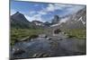 Nylon Peak and Pronghorn Peak near outlet of Lee Lake, Bridger Wilderness. Wind River Range, WY-Alan Majchrowicz-Mounted Photographic Print