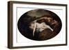 Nymph and Satyr, C1715-Jean-Antoine Watteau-Framed Giclee Print