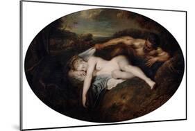 Nymph and Satyr, C1715-Jean-Antoine Watteau-Mounted Giclee Print