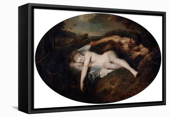 Nymph and Satyr, C1715-Jean-Antoine Watteau-Framed Stretched Canvas