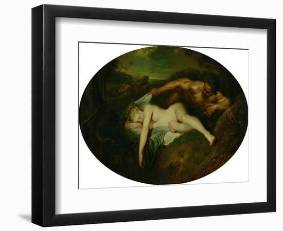 Nymph and Satyr, or Jupiter and Antiope, 1715-Jean Antoine Watteau-Framed Giclee Print