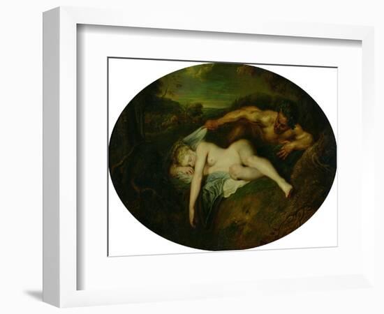 Nymph and Satyr, or Jupiter and Antiope, 1715-Jean Antoine Watteau-Framed Giclee Print