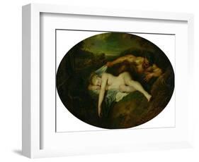 Nymph and Satyr, or Jupiter and Antiope, 1715-Jean Antoine Watteau-Framed Giclee Print