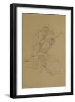 Nymph and Satyr (Pencil on Paper)-Theodore Gericault-Framed Giclee Print