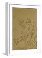 Nymph and Satyr (Pencil on Paper)-Theodore Gericault-Framed Giclee Print